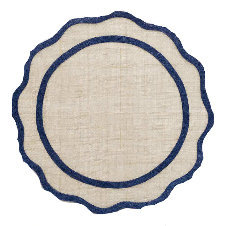Blue Scalloped Rice Paper Placemat