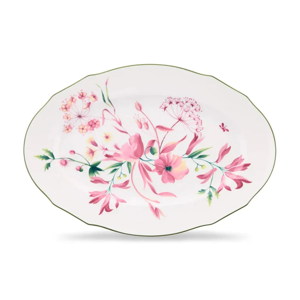 Florenza Malva Fondo Bianco Oval Flat Platter