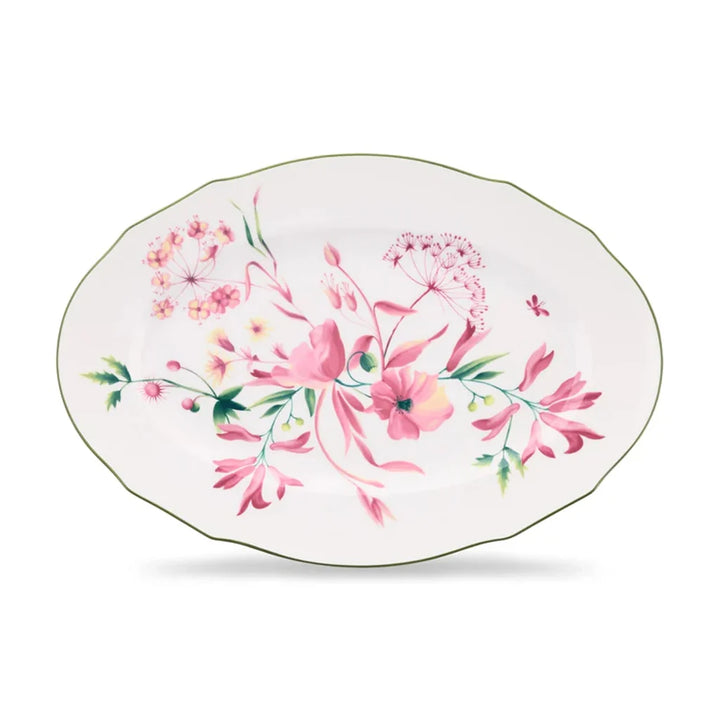 Florenza Malva Fondo Bianco Oval Flat Platter