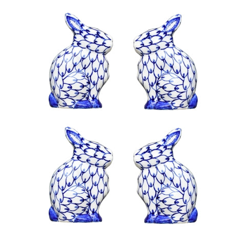 Porcelain Blue and White Bunny