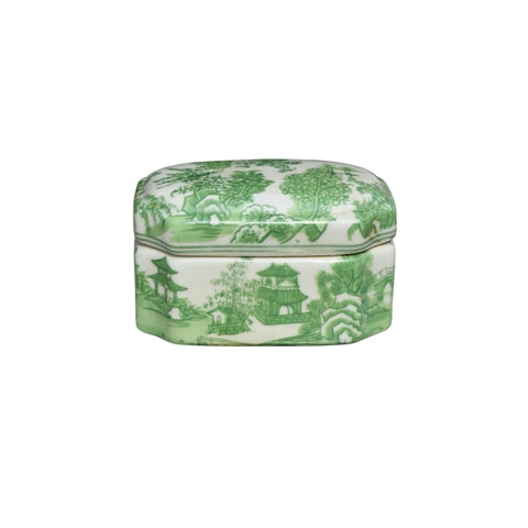 Green Porcelain Chinoiserie Box