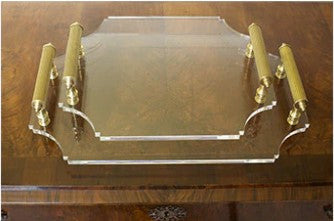 Reprotique Acrylic Tray with Brass Handles