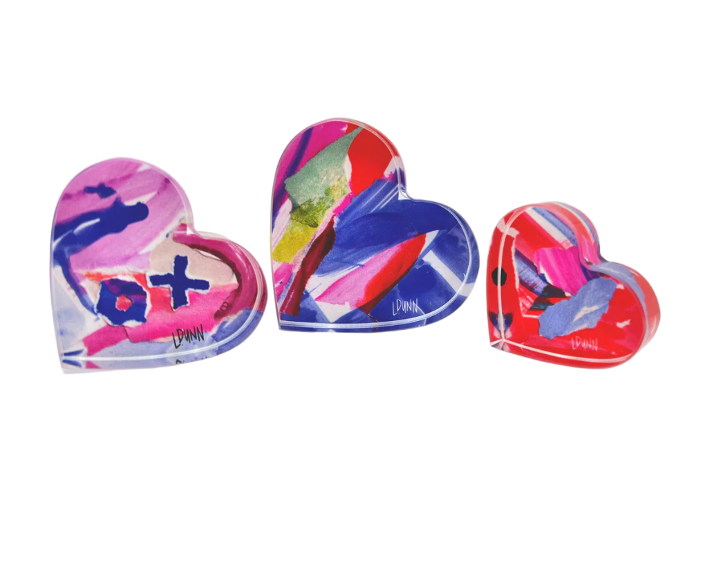 3 Acrylic Hearts