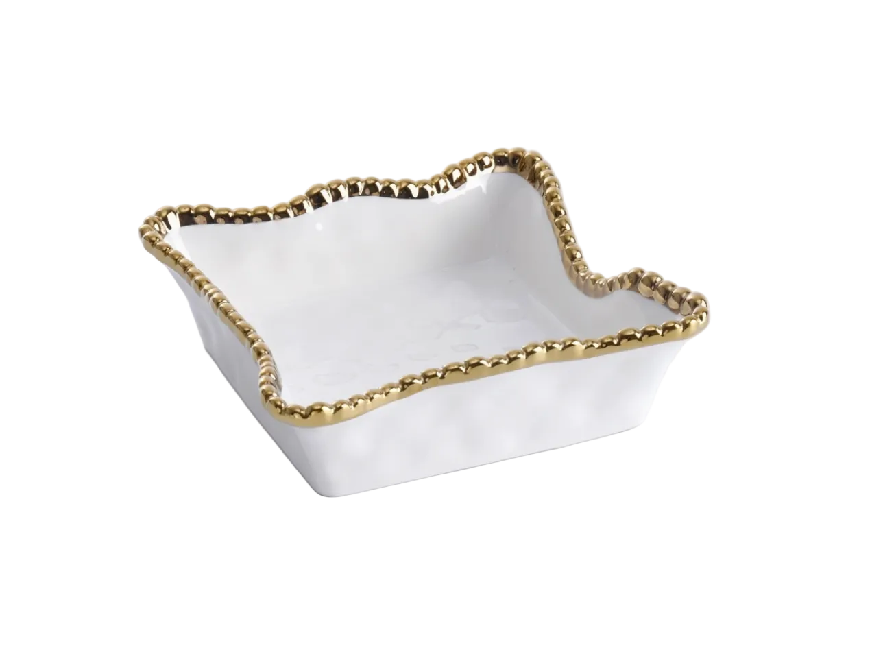 White & Gold Cocktail Napkin Holder
