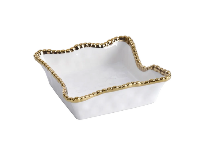 White & Gold Cocktail Napkin Holder
