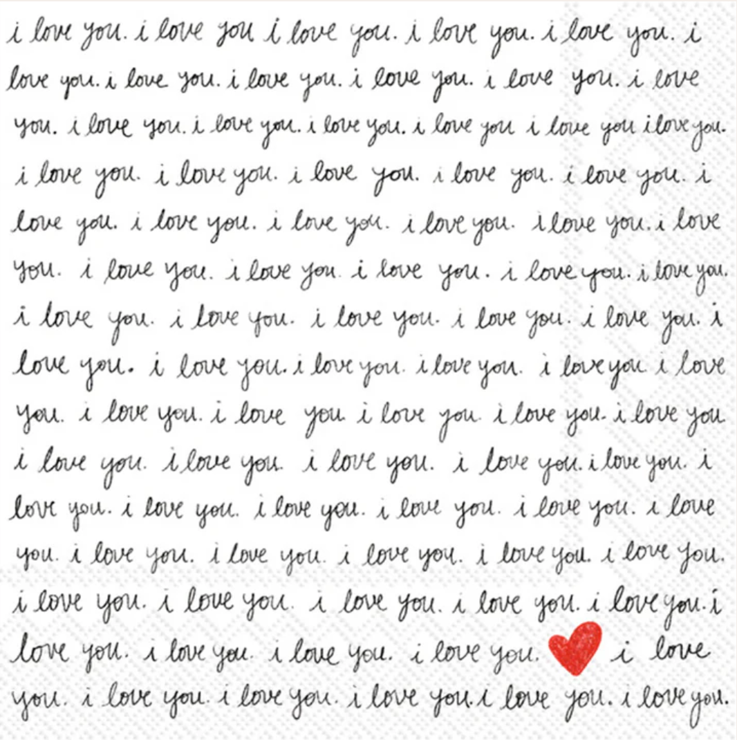 I Love You Paper Cocktail Napkins