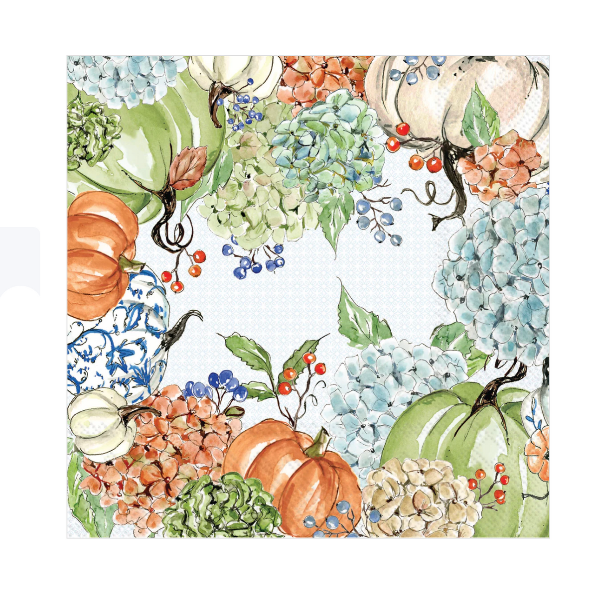 Fall Hydrangea Paper Cocktail Napkins