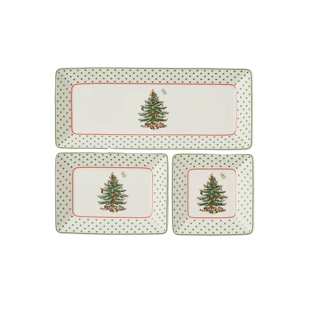 Christmas Polka Dot 3 Piece Nesting Trays