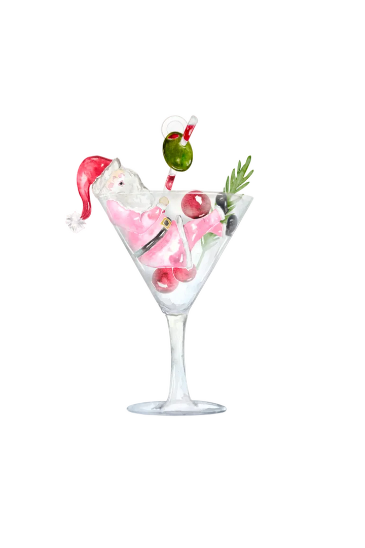 Martini Santa Ornament