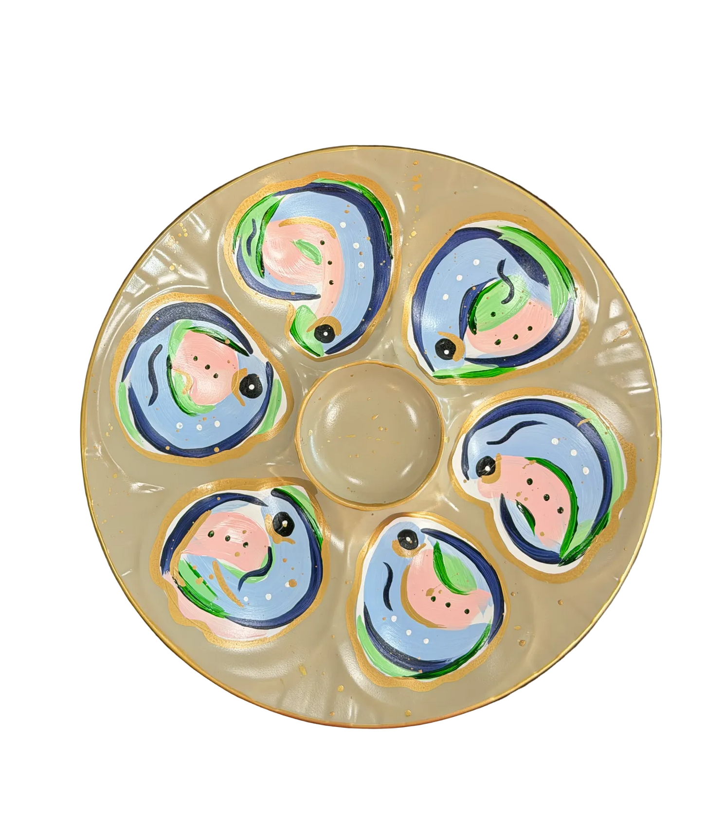 Painted Porcelain Oyster Plate