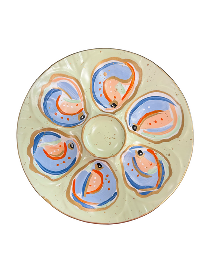 Painted Porcelain Oyster Plate