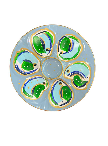 Painted Porcelain Oyster Plate