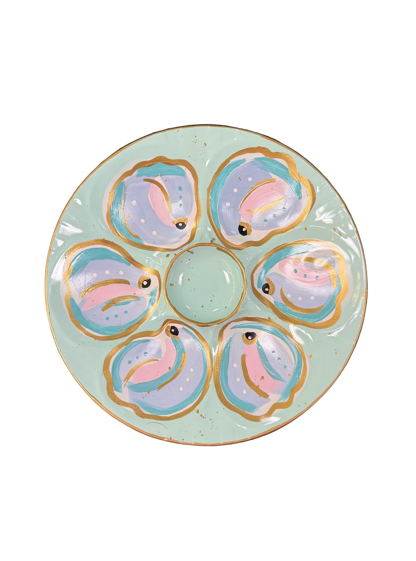 Painted Porcelain Oyster Plate