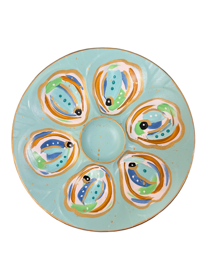 Painted Porcelain Oyster Plate