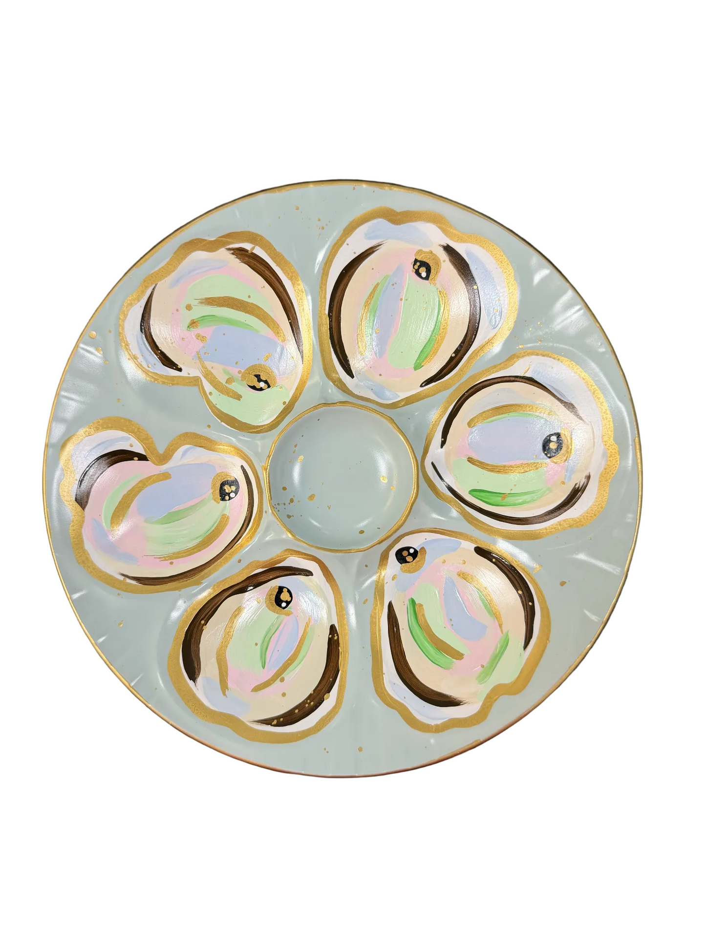 Painted Porcelain Oyster Plate