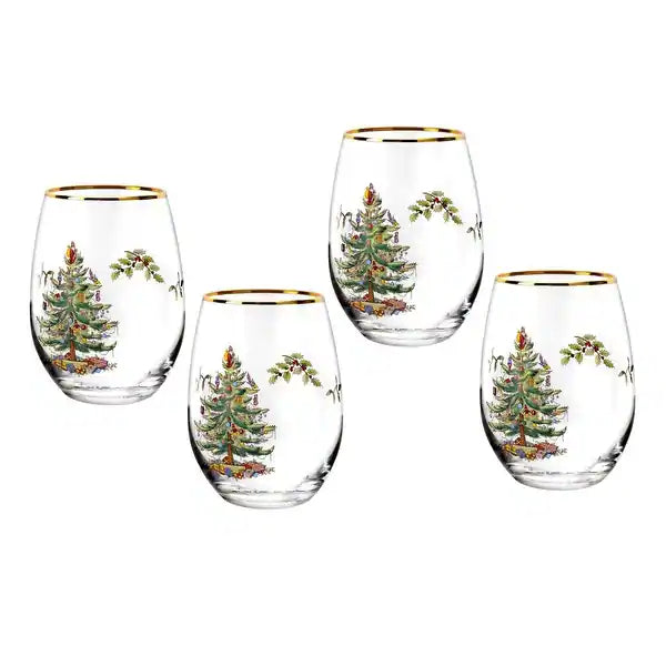 Christmas Tree Stemless Wine