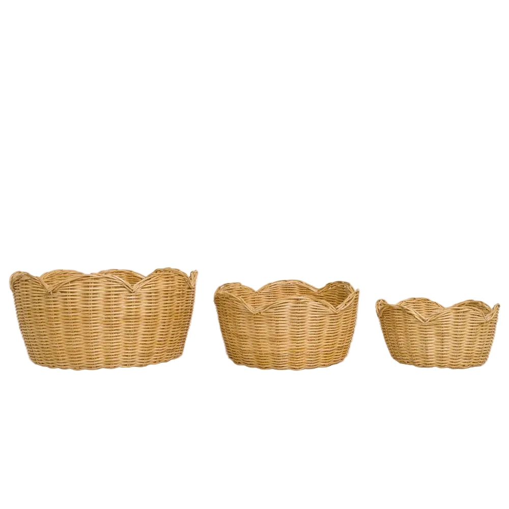 Wicker Scalloped Bowls