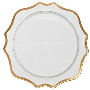 Anna's Palette Antique White & Gold Charger