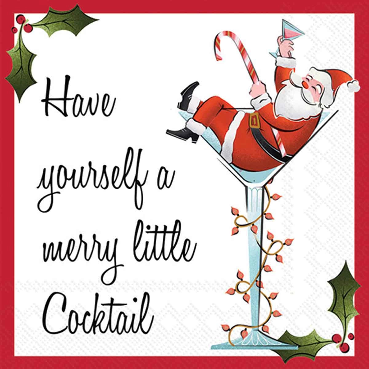 Merry Cocktail Paper Cocktail Napkins