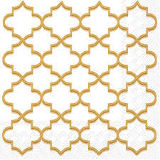 Gold & White Guest Paper Napkins