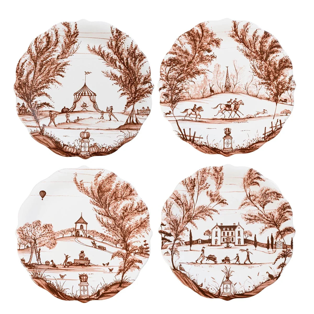 4 Country Estate Harvest Party Plates