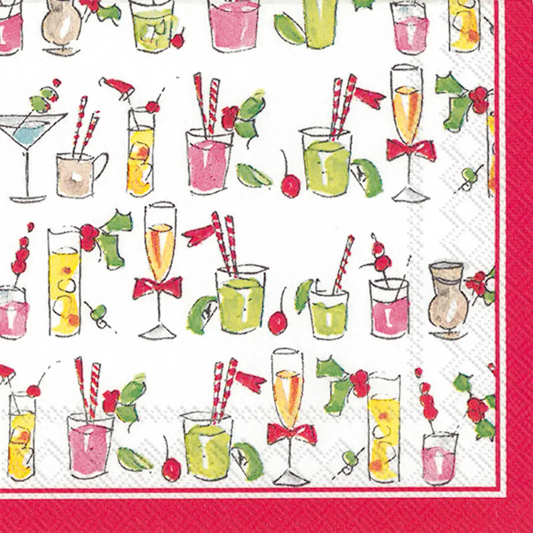 Fun Holiday Cocktail Paper Cocktail Napkins