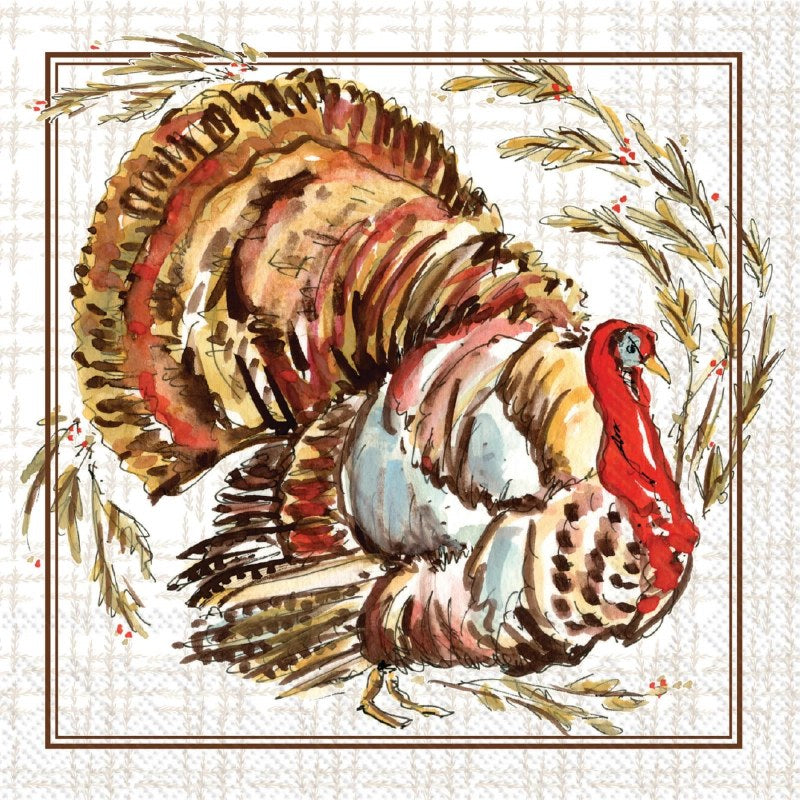 Bright Turkey Paper Cocktail Napkins