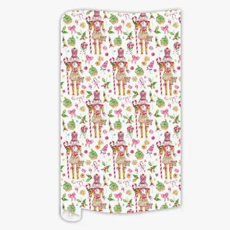 Handpainted Pink Candy & Gingerbread Wrapping Paper