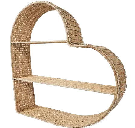 Rattan Heart Shelving Unit